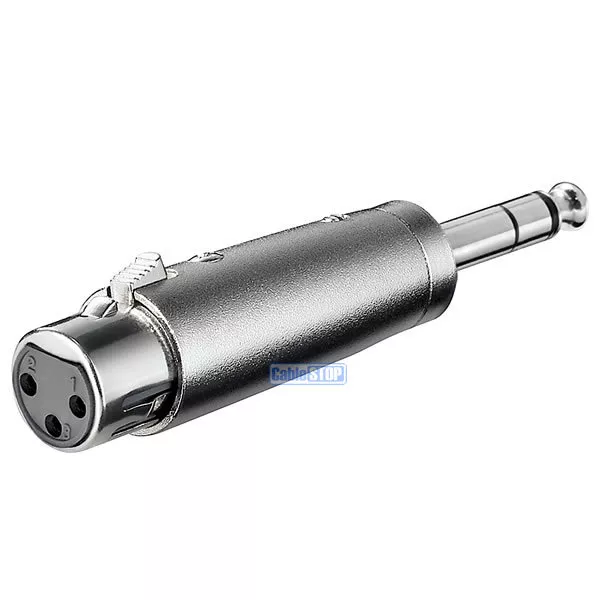 STEREO 6.35mm 1/4" Male Jack Plug to 3 Pin XLR Female Socket Amp Mic Adapter