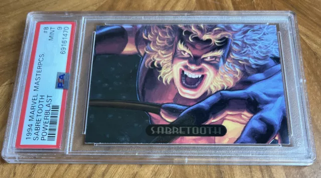 1994 Marvel Masterpieces SABRETOOTH Powerblast Insert #8 - PSA 9 Mint