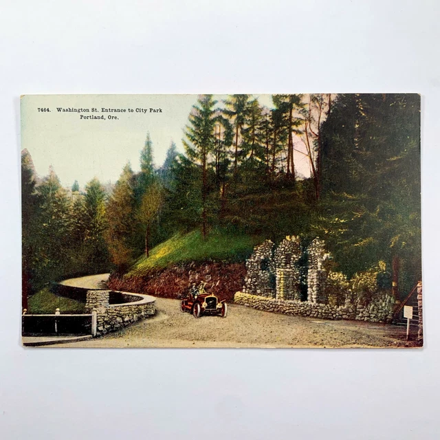 Postcard Oregon Portland OR Washington Street City Park Auto 1910s Unposted