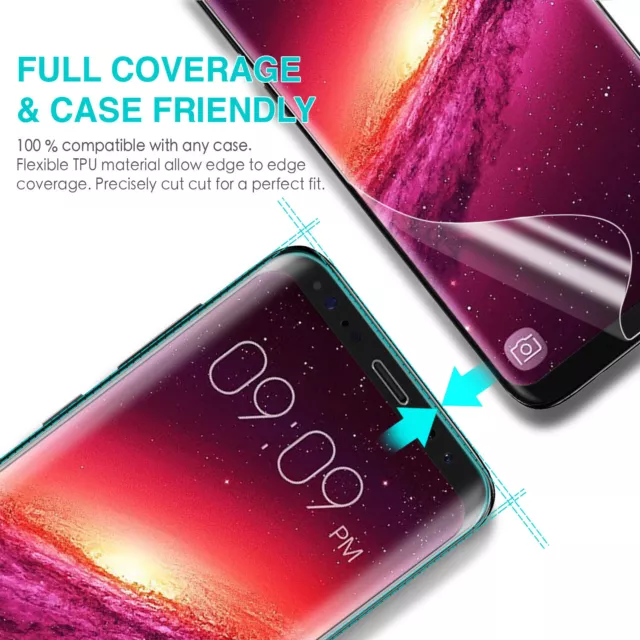 For Galaxy S8 S9 S9 Plus Flex Full Coverage CLear Soft TPU Screen Protector 3