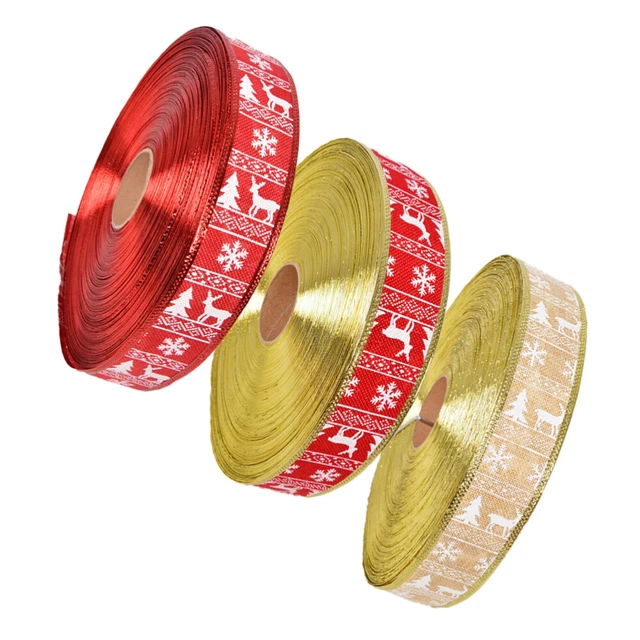 6 pcs Weihnachten Druck Band Urlaub Weihnachten Haar Bögen Band 7