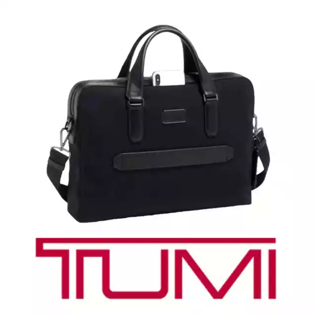 Tumi Harrison Barnes Briefcase Nylon Leather Black New