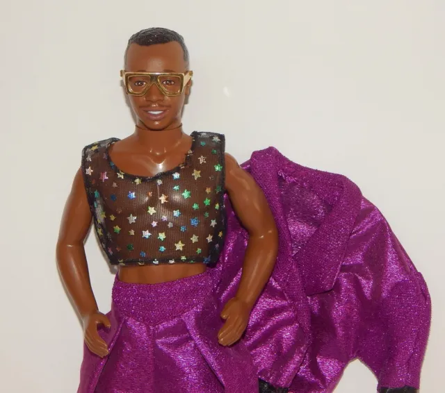 1991 MC Hammer Doll in Original Purple Outfit with Gold Glasses and Shoes