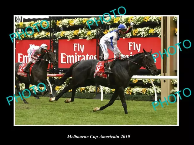 Large Horse Racing Photo Of Melbourne Cup Win, Americain In 2010