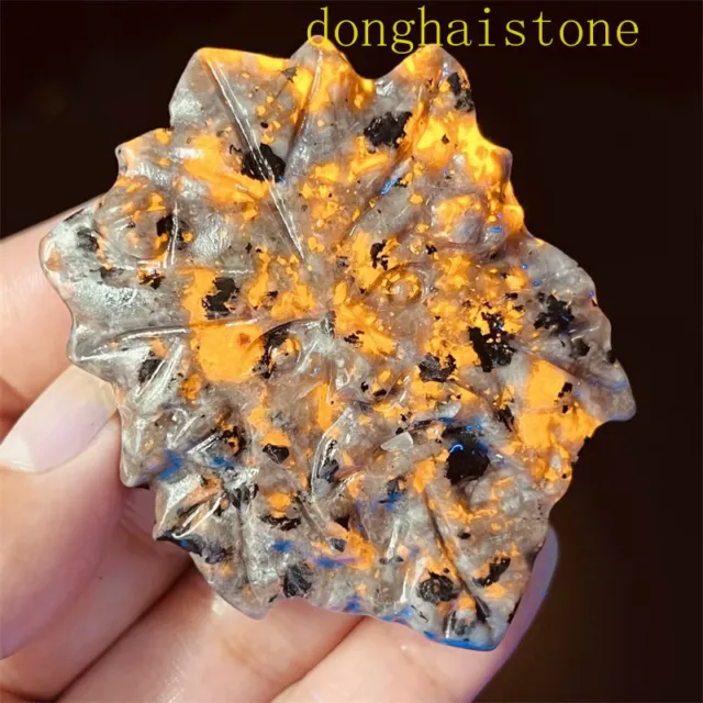 1.8" Natural Yooperite Tree god skull Quartz Flame's stone Crystal skull gift 1x