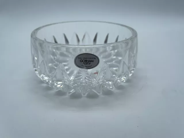 Gorham Althea Clear Full Lead Cut Crystal 4¼ x 2" Trinket Nut Bowl Germany #C162