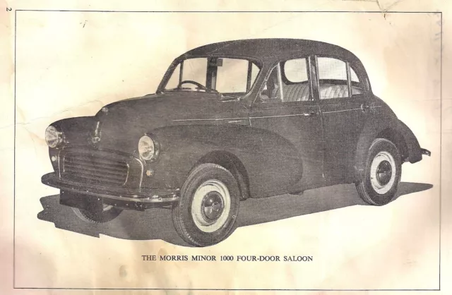 THE MORRIS MINOR 1000 OPERATION MANUAL – first edition – 1956