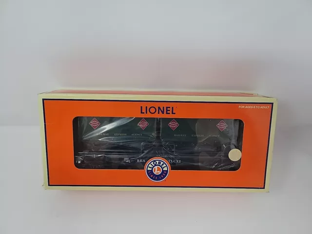 LIONEL 6-26065 RAILWAY EXPRESS AGENCY FLATCAR w/PIGGYBACK TRAILERS *New in box*