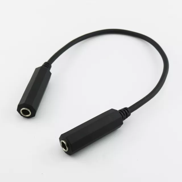 Stereo 6.35mm Female Jack to 6.35mm 1/4" Female Jack TRS Audio Adapter Cable 1FT