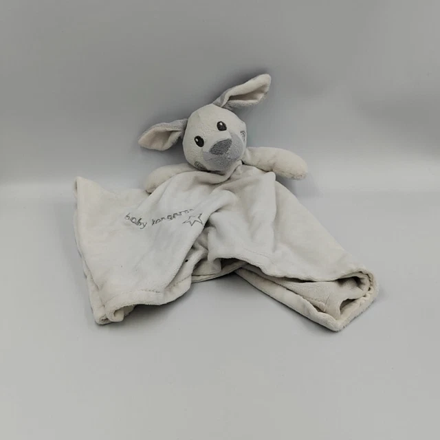 Doudou plat chien blanc gris Kangaroo EARLY DAYS - 29458