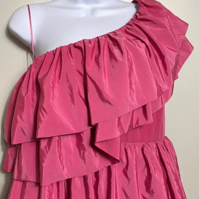 Endless Rose One-Shoulder Ruffled Mini Dress Pink Size Large NWT 3