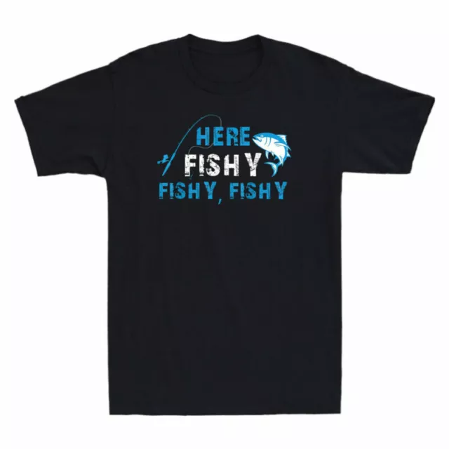 Gift Fishy Fishy Fishy Funny Fisherman Men's Trout Vintage Here Fishing T-Shirt