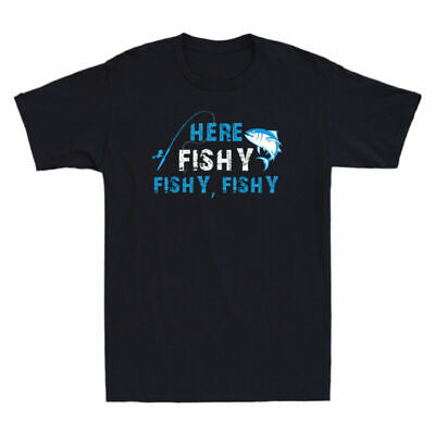 Regalo di pesce di PESCE PESCIOLINO FUNNY Pescatore Uomo Pesca alla Trota VINTAGE qui T-shirt