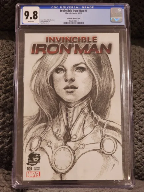 Invincible Iron Man #1 Cgc 9.8 Oum Phantom Sketch Variant Avengers Riri Williams