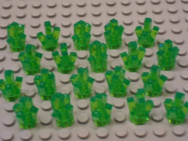 LEGO 20 Kristalle 1x1 mit 5 Zacken transparent Hellgrün Diamant "UNBESPIELT"