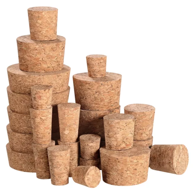 25 Tapered Cork Plugs for Wine/Beer Bottles - Natural Soft Wood Corks-QQ