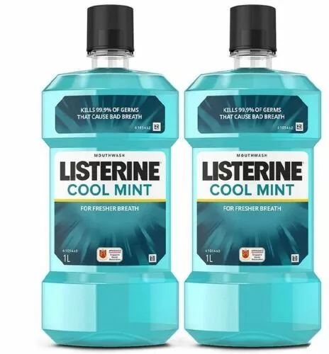Listerine Cool Mint Mouthwash, 1L x 2 pack