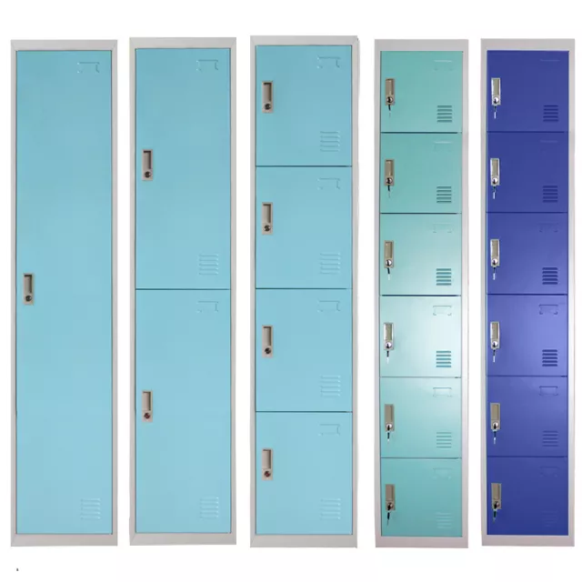 Work Locker 1,2,3,4,5,6 Door Home Office Lockable Cabinet Metal Storage Cupboard