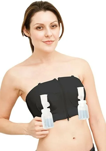 2 Pieces Hands-Free Pumping Bra, Adjustable Zipper Breast Feeding