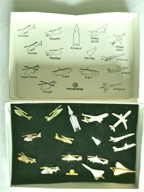 Coffret Collector de 17 Pins Aérospatiale  - Neufs, jamais exposés - Années 90 3