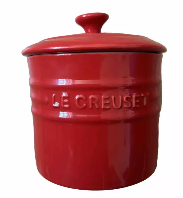 Le Creuset Storage Jar 0.8L 28oz RED  - Airtight Seal on Lid