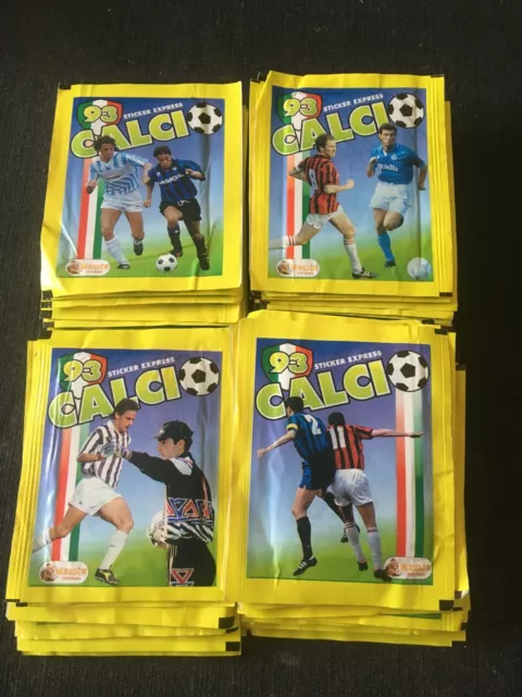 Lot 50 Pochettes Merlin Collection Calcio 93 Sticker Express Rare  No Panini