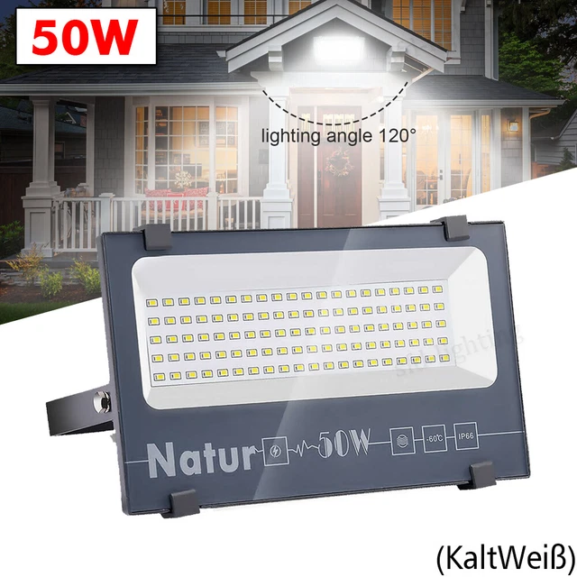 LED Fluter Flutlicht Strahler Scheinwerfer Außen Baustrahler 50W Lampe Kaltweiß