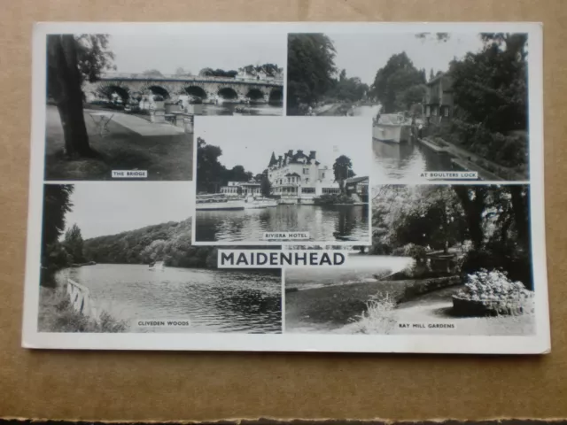 Riviera Hotel Ray Mill Gardens Bridge Boulters Lock Maidenhead RP Postcard Woods