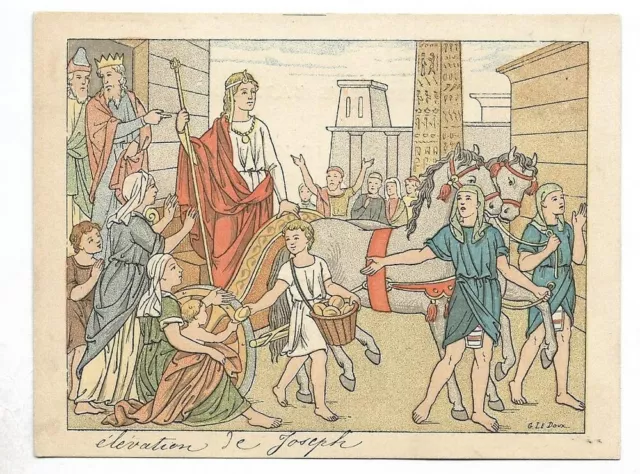 Elévation de Joseph  -- Histoire Sainte - Chromo - Trade card