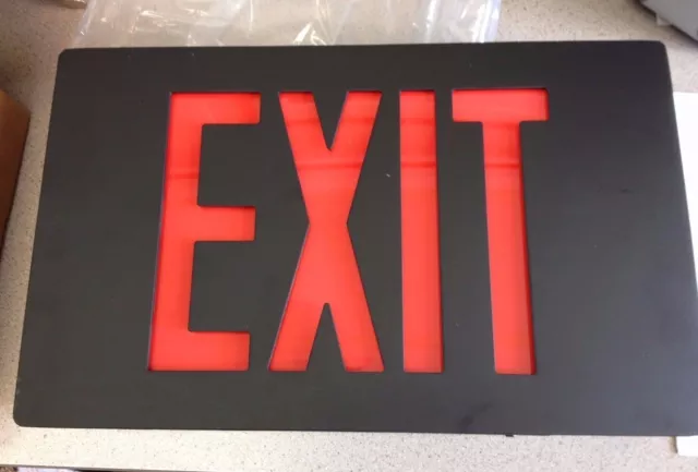 NEW! Die Cast Red LED EXIT Sign Isolite LPDC Series Black Housing LPDCSDRSBBC E1