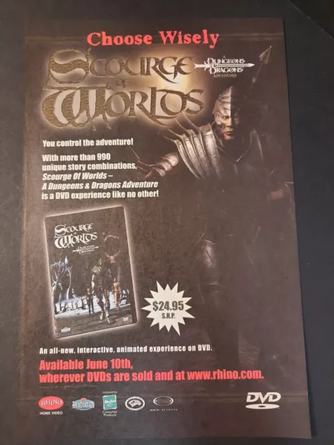 DUNGEONS & DRAGONS Scourge of Worlds DVD Release ~ Vtg. Comic Page PRINT AD 2003