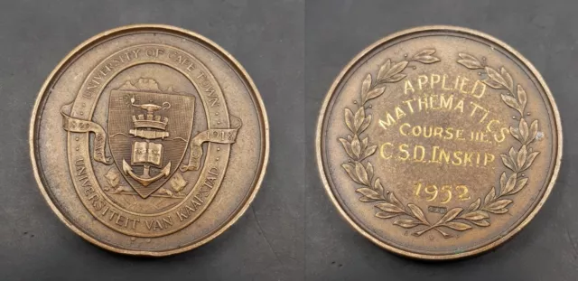 Rare Medal - South Africa University Of Cape Town - Applied Mathematics 1952