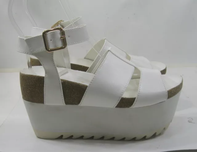 PRIVILEGED PLATFORM SANDAL QUINNE white 4`platform women size  6