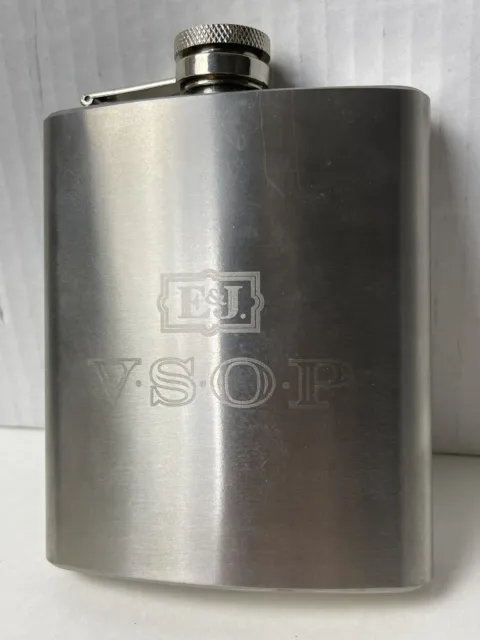 Vintage E&J VSOP stainless steel 7 Oz Flask