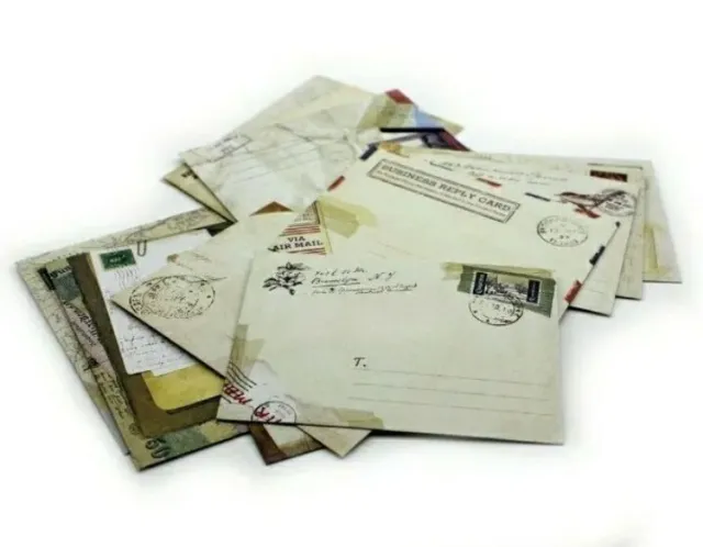 12  MINI ENVELOPES various vintage style designs scrap booking business cards