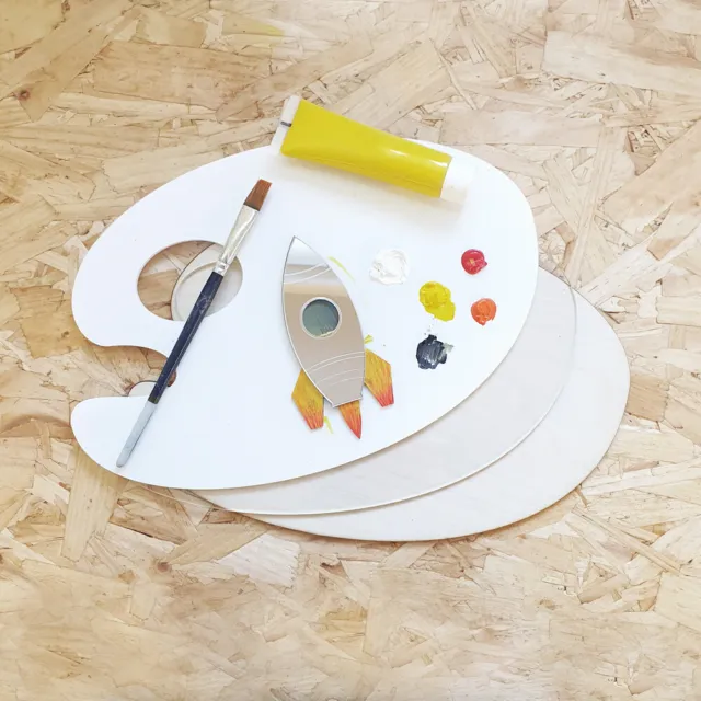 Artist Painting Palette Oval Blank Craft Paint Board With Hole 30cm Wood Acrylic