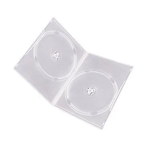 Maxtek 7mm Slim Clear Double CD/DVD Case, 100 Pieces Pack. (2 Discs Capacity ...