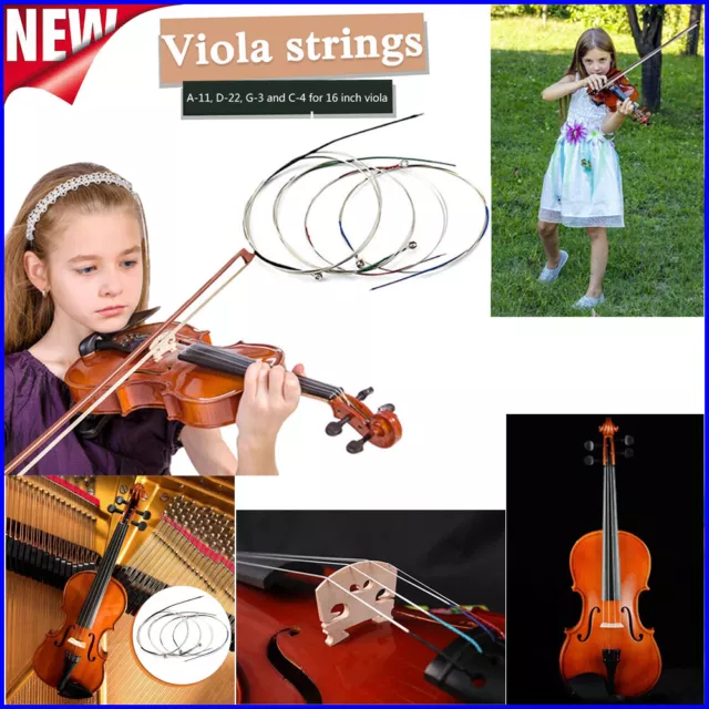 Professional Viola String Set A D G C Violin Steel Strings for Beginner Learners