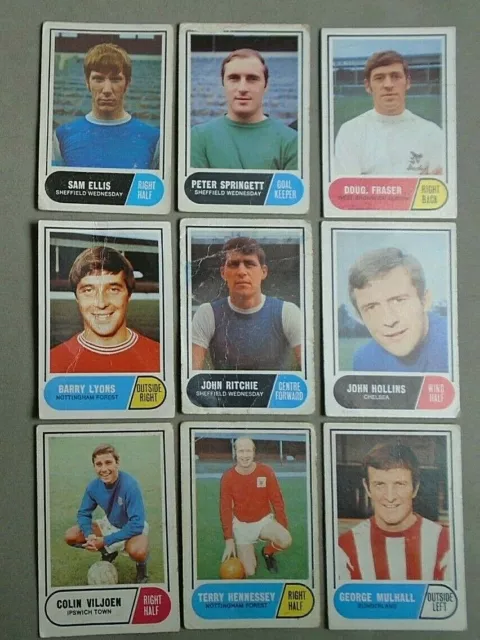 9 Green Back A&Bc Football Quiz Gum Cards  1964