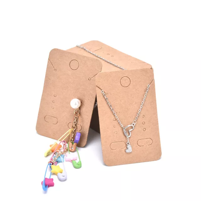 100x  Earrings Necklace Holder Display Cards Jewelry Display Kraft CardsSZ ZF