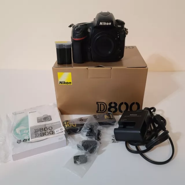 Nikon D800 36.3MP FX Digital SLR Camera - Black (Body Only) with Box