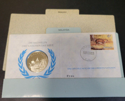 Malaysia "Nations of the World" United Nations silver medal first day cover 1983