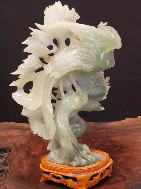 Jade Chinese Handcarved Sculpture Vint Statue Exce Cond
