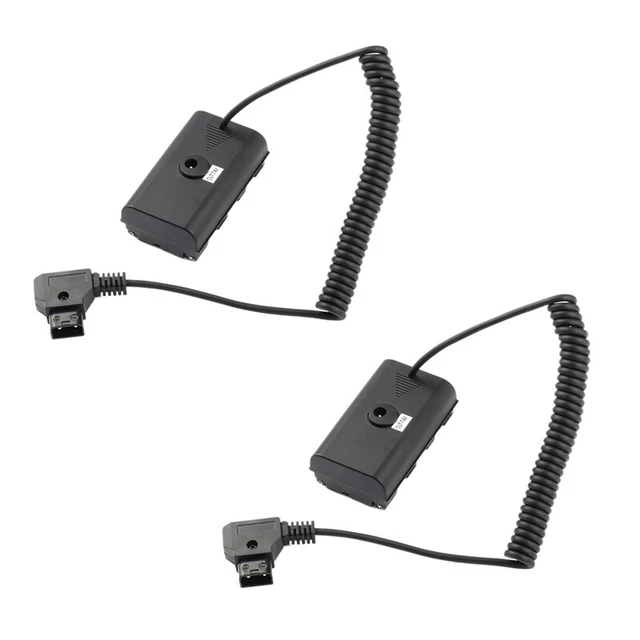 2X Cable de fuente de alimentación para conexión D-Tap un NP-F-Dummy- para NP F550 F570 NP F97R2M2
