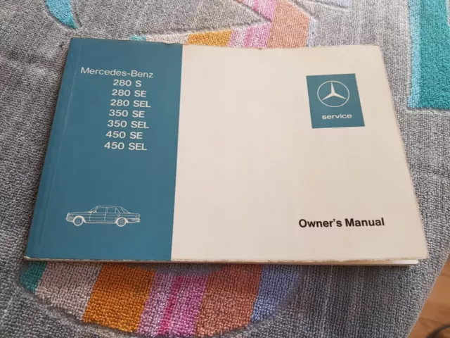 Mercedes Benz S Class 280 350 450 SE SEL S W116 Owner's Manual Driver's Handbook