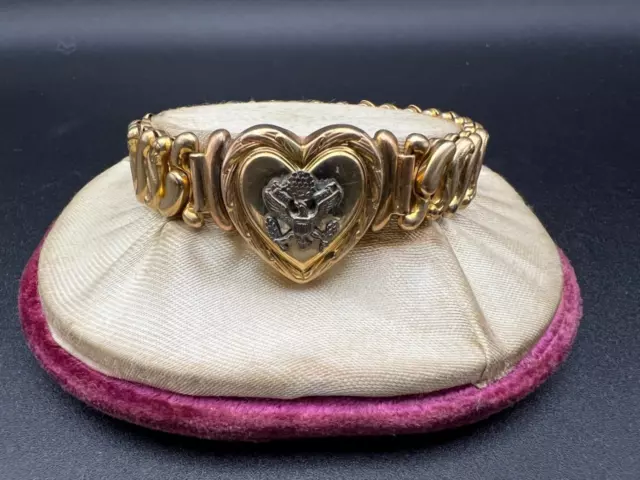 Vintage WW2 US Army Sweetheart Expansion Bracelet Carl Arts