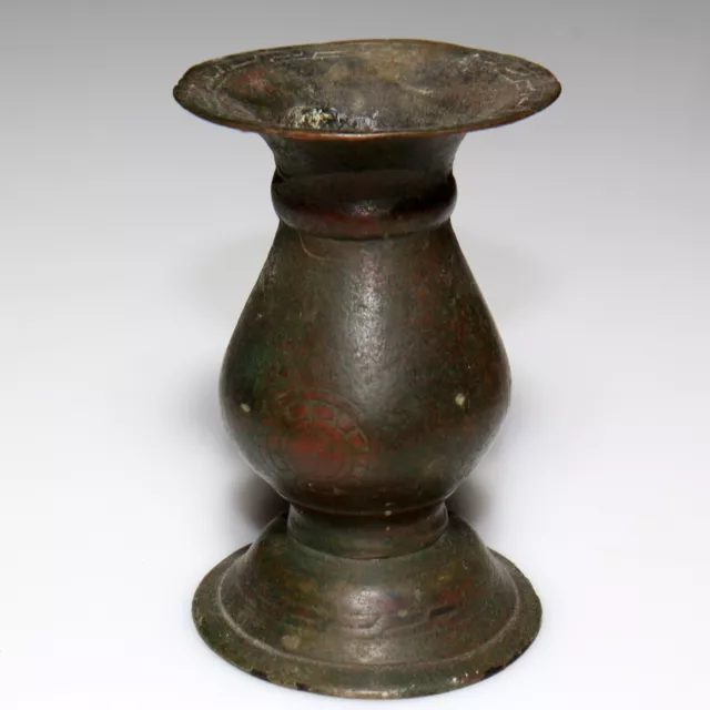 Ancient Gaul Celtic bronze candle base holder-circa 100-300 A.D