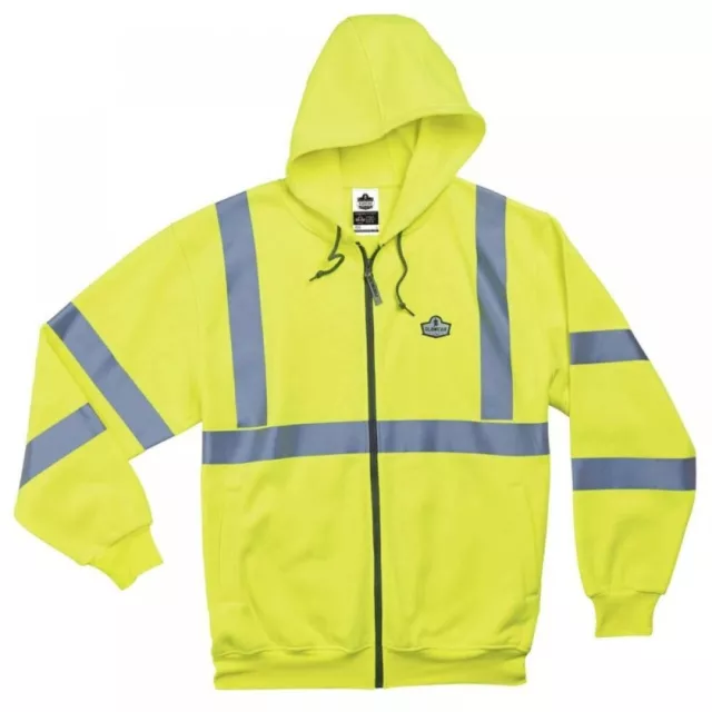 Ergodyne 8392 3XL Lime Class 3 Zipper Hooded Sweatshirt