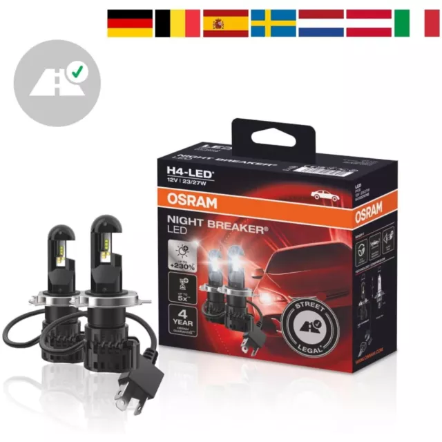 2X Osram H4 - Led Night Breaker Hauptscheinwerfer - Led Zum Nachrüsten 64193Dwnb 2