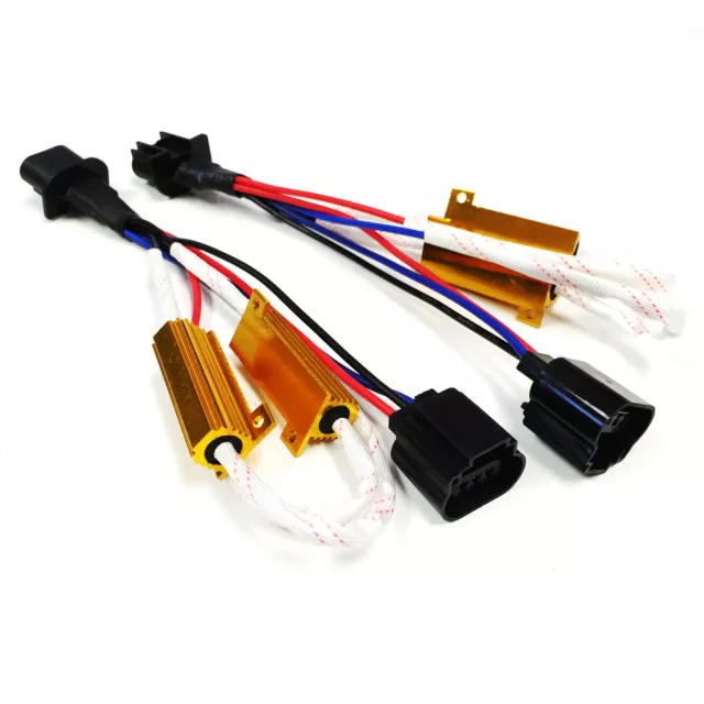 LED Resistor Kit H13 Relay Harness Adapter Anti Flicker Error Decoder Canceller